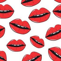 Lippen nahtlose Muster Hintergrund im Pop-Art-Stil-Vektor-illustration vektor