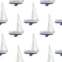 vatten båt, segelbåt sömlös bakgrund. vektor illustration