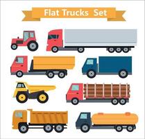 Flache LKW-Set Vektor-Illustration vektor