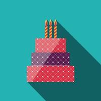 Geburtstagstorte flaches Symbol für Ihr Design, Vektorillustration vektor