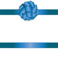 presentkort med blå rosett och band vektorillustration vektor