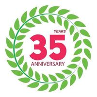 mall logotyp 35 årsdagen i lagerkrans vektorillustration vektor