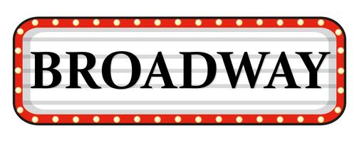 Broadway-Zeichen mit rotem Rahmen vektor