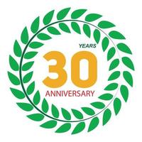 mall logotyp 30-årsdagen i lagerkrans vektorillustration vektor