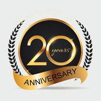 mall logotyp 20 års jubileum vektorillustration vektor