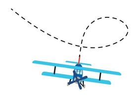 färgmodell av ett gammalt plan med spår av flygning. isolerad på vit bakgrund. vektor illustration
