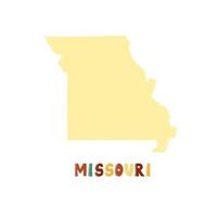 USA-Sammlung. Karte von Missouri - gelbe Silhouette vektor