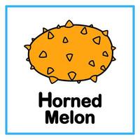 platt behornad melon alfabet illustration vektor
