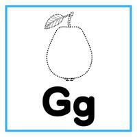 spårande guava alfabet g illustration vektor