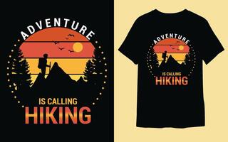 Beste Wandern Jahrgang T-Shirt Design, gehen Wandern ,Camping T-Shirt Design ,Männer Wandern T-Shirt Design. vektor