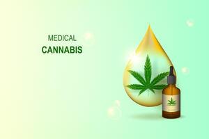 realistisk grön cannabis blad läkemedel marijuana ört bakgrund.kreativ naturlig marijuana cannabis.medicinsk cbd hampa olja organisk grön växt tapet i webbsida.mall dekorerad.vektor illustration. vektor