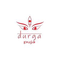 Durga Shakti, das Göttin von Leistung, ist abgebildet im rot auf ein Weiß Hintergrund vektor