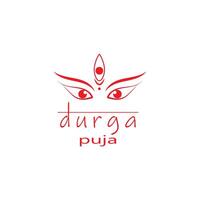 durga shakti, de gudinna av kraft, är avbildad i röd på en vit bakgrund vektor