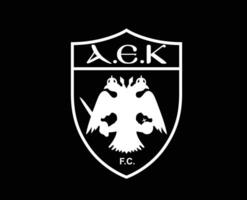 aek Athen Verein Logo Symbol Weiß Griechenland Liga Fußball abstrakt Design Vektor Illustration mit schwarz Hintergrund