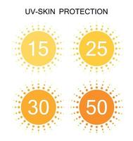 UV-Schutz Sonnenzeichen Icon Collection Set. Vektor-Illustration vektor