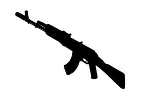 Silhouette von ein Kalaschnikow Angriff Gewehr. ak-74m. Vektor isometrisch Illustration