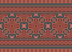 blommig korsa sy broderi.geometrisk etnisk orientalisk sömlös mönster traditionell background.aztec stil abstrakt vektor illustration.design för textur, tyg, kläder, inslagning, dekoration, tryck.