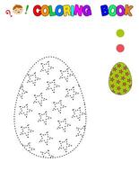 färg bok med en ägg.påsk ägg.färgning sidor för barn.pedagogiska spel. arbetsblad. vektor