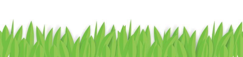 grönt papper gräs horisontell sömlös kantdesign. vektor illustration