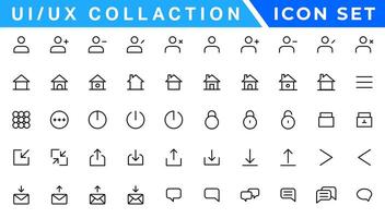 användare gränssnitt ikoner samling, grundläggande ui ux ikon uppsättning. uppsättning ikon av användare gränssnitt. vektor illustration. redigerbar stroke