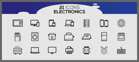 elektronik skydd ikon uppsättning. internet och mobil enhet ikon uppsättning. enkel uppsättning av data säkerhetsrelaterad vektor ikoner.