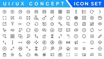 ui ux begrepp ikon uppsättning, användare gränssnitt ikon uppsättning samling. vektor