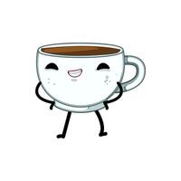 Jahrgang Kaffee Becher Charakter Karikatur Vektor Illustration