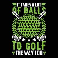 golf citat t-shirt konst vektor