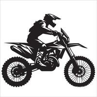 Moto-Cross mit Fahrer Silhouette vektor