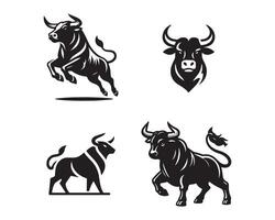 Stier Silhouette Symbol Grafik Logo Design vektor