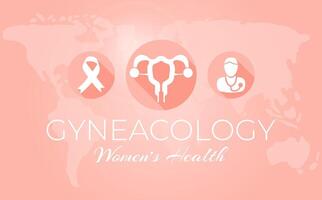 gynekologi kvinnors hälsa bakgrund illustration för gynekologisk hälsa medvetenhet vektor