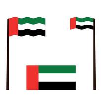 National vereinigt arabisch Emirate Flagge isoliert auf Weiß Hintergrund.uae Flagge winken im das Wind. wellig Flagge von vereinigt arabisch Emirate Illustration. vektor