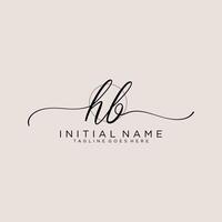 Initiale hb feminin Logo Sammlungen Vorlage. Handschrift Logo von Initiale Unterschrift, Hochzeit, Mode, Schmuck, Boutique, Blumen- und botanisch mit kreativ Vorlage zum irgendein Unternehmen oder Geschäft. vektor