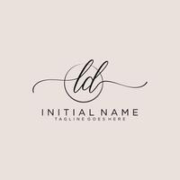 Initiale ld feminin Logo Sammlungen Vorlage. Handschrift Logo von Initiale Unterschrift, Hochzeit, Mode, Schmuck, Boutique, Blumen- und botanisch mit kreativ Vorlage zum irgendein Unternehmen oder Geschäft. vektor