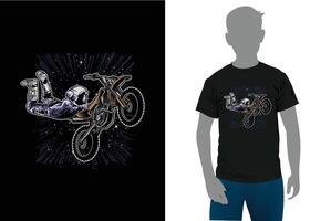 Motorrad T-Shirt drucken Design mit Motorrad Logo Vektor Illustration