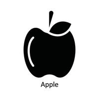 Apfel Vektor solide Symbol Design Illustration. Natur und Ökologie Symbol auf Weiß Hintergrund eps 10 Datei
