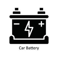 Auto Batterie Vektor solide Symbol Design Illustration. Natur und Ökologie Symbol auf Weiß Hintergrund eps 10 Datei