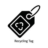 Recycling Etikett Vektor solide Symbol Design Illustration. Natur und Ökologie Symbol auf Weiß Hintergrund eps 10 Datei