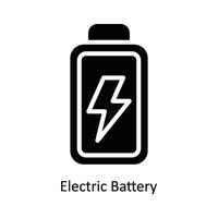 elektrisk batteri vektor fast ikon design illustration. natur och ekologi symbol på vit bakgrund eps 10 fil