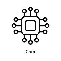 Chip Vektor Gliederung Symbol Design Illustration. Cyber Sicherheit Symbol auf Weiß Hintergrund eps 10 Datei