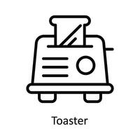 Toaster Vektor Gliederung Symbol Design Illustration. Küche und Zuhause Symbol auf Weiß Hintergrund eps 10 Datei