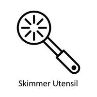 Skimmer Utensil Vektor Gliederung Symbol Design Illustration. Küche und Zuhause Symbol auf Weiß Hintergrund eps 10 Datei