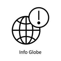 die Info Globus Vektor Gliederung Symbol Design Illustration. Cyber Sicherheit Symbol auf Weiß Hintergrund eps 10 Datei