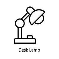 Schreibtisch Lampe Vektor Gliederung Symbol Design Illustration. Küche und Zuhause Symbol auf Weiß Hintergrund eps 10 Datei