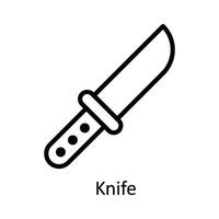 Messer Vektor Gliederung Symbol Design Illustration. Küche und Zuhause Symbol auf Weiß Hintergrund eps 10 Datei