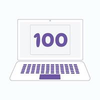 Laptop Symbol mit Nummer 100 vektor