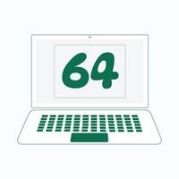 Laptop Symbol mit Nummer 64 vektor