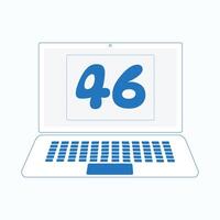 bärbar dator ikon med siffra 46 vektor