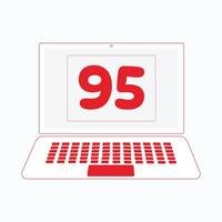 Laptop Symbol mit Nummer 95 vektor