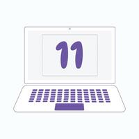 Laptop Symbol mit Nummer 11 vektor
